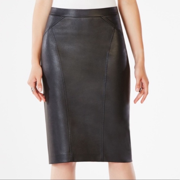 BCBGMAXAZRIA 'Natilie' Faux Leather Skirt - Picture 1 of 4